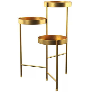 Soporte de Metal Dorado de 3 Niveles para Plantas, Interior/Exterior, Exhibidor de Macetas, Estante para Decoración de Hogar, Jardín y Balcón - Product Image 1