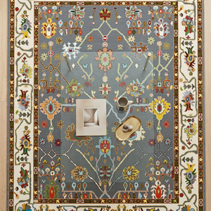 Alfombra de Lana Premium Multicolor Hecha a Mano con Diseño Floral Tribal Clásico, Pelo Plano de Grosor Medio, Sin Respaldo, para Sala de Estar - Product Image 5