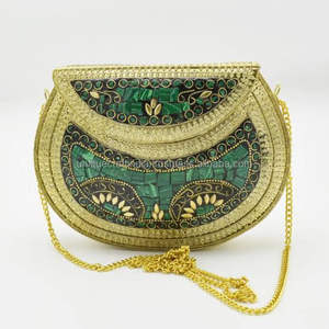 Bolso de mano étnico hecho a mano con piedras, bolso de mosaico indio, bolso de noche para novias, bolso de regalo para fiestas, para mujeres, India - Product Image 6