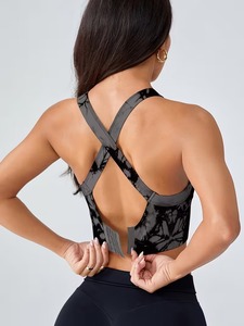 Top Deportivo con Espalda Cruzada para Mujer |   Sujetador Deportivo con Cuello Redondo y Estampado por Sublimación |   Ropa Deportiva Inalámbrica de Compresión para Entrenamiento - Product Image 3