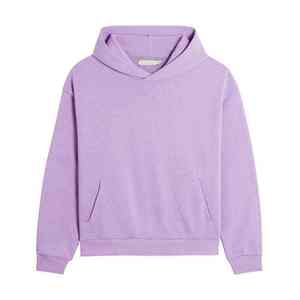 เสื้อฮู้ดดี้สีลาเวนเดอร์แบบยูนิเซ็กซ์ แขนยาว ทรงโอเวอร์ไซส์ ผ้าถัก สีพื้น ดีไซน์กระเป๋า ใส่สบายๆ สำหรับฤดูใบไม้ร่วง - Product Image 1