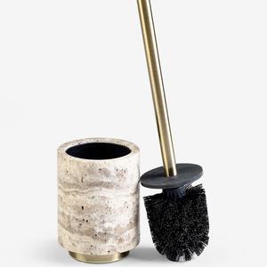 Support de brosse WC en résine cannelée TENDANCE – Accessoire de salle de bain moderne en pierre côtelée pour la décoration de maisons et hôtels de luxe - Product Image 2