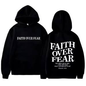 Sudadera con Capucha para Hombre OEM Faith Over Fear, 100% Algodón Tejido, Corte Regular, Informal, con Bolsillo, Impresión Serigráfica, para Otoño - Product Image 4
