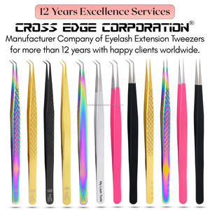 Pince à épiler d'isolation de logo personnalisé volume d'extension de cils pince à épiler en acier inoxydable volume pince à épiler pointe en fibre - Product Image 6