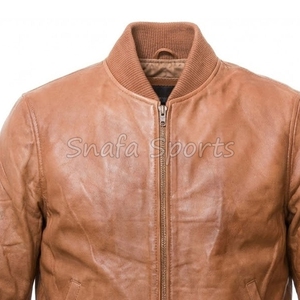 OEM Factory Wholesale New Arrival Leather <b>Jacket</b> Custom Logo Embossed Leather <b>Jackets</b> Zipper up <b>Men's</b> <b>Jacket</b> - Product Image 3