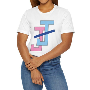 Women Jack and Jill JJ printed logo <b>White</b> Solid Regular <b>fit</b> summer whole sale tee <b>shirt</b> - Product Image 2