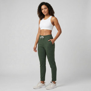 <b>Women</b> Casual <b>Trousers</b> Regular Fit <b>Lightweight</b> Mid Waist Cotton High Quality Customized Color OEM Service Streetwear Eco-Friendly - Product Image 1