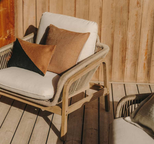 Ensemble de canapés de jardin en teck moderne avec table basse, design tropical, pour villa, complexe hôtelier, patio, terrasse, salon extérieur de luxe - Product Image 6