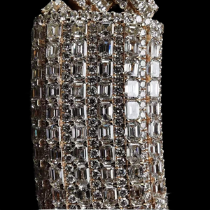 Best Price Jewelux IGI Certified <b>Statement</b> <b>Necklace</b> 925 Silver Black Rhodium Moissanite Cushion Cut Geometric Bead Chain - Product Image 6