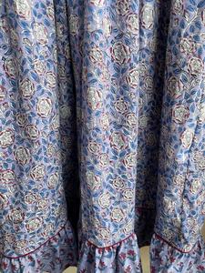 Robe maxi d'été faite à la main en coton, imprimé blocs, couleurs mélangées, broderie florale, style décontracté, robe longue pour femmes - Product Image 5