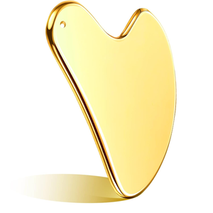 Outil de massage Gua Sha en laiton Kansa, pierre de grattage ayurvédique traditionnelle pour le visage, le cou, les yeux et le corps, fait à la main - Product Image 1