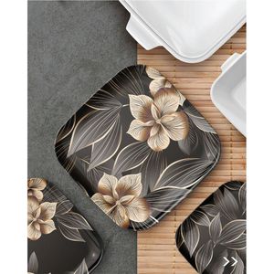 Plateau de service en métal en forme de cœur, motif cœur noir et blanc, assiette décorative en métal, plat à bijoux, décoration d'intérieur, plateau à dessert - Product Image 5