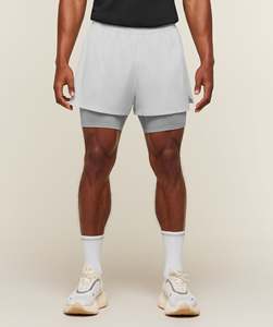 2 in 1 Men's Custom Athletic Double <b>Layer</b> Running Sports Shorts With Compression Inner Liner Elastic Drawstring Waist And Pocket - Product Image 2