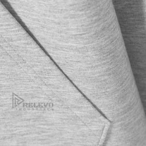 Sweat-shirt gris en molleton épais de haute qualité et très confortable, 100% coton, à fermeture éclair intégrale, coupe courte pour homme - Product Image 4