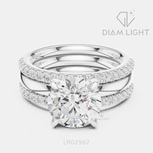 14K White Gold 2.85CT Lab Grown Diamond Engagement <b>Ring</b> F+ Color VS+ Clarity Round Cut Engagement Wedding <b>Ring</b> IGI Certified - Product Image 1