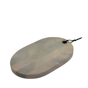 เขียงชีสไม้เคลือบสีขาวพร้อมหูจับหนัง ราคาถูกที่สุดสำหรับครัวบ้านและร้านอาหาร - Product Image 1