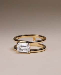 Anillo de Lujo con Moissanita de 2CT, Plata de Ley S925, Moissanita Esmeralda de 8*10mm, Gema Moderna para Aniversario - Product Image 3