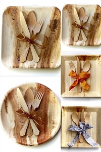Couteaux en bois de bouleau naturel de haute qualité 155 mm, couverts jetables écologiques pour gâteaux, pâtisseries et desserts, lot de 25 pièces - Product Image 1