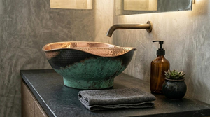 Copper Sink Modern <b>Bathroom</b> <b>Vanity</b> Basin <b>Rustic</b> Farmhouse Washbasin Handcrafted Copper Vessel Sink Luxury Decorative <b>Bathroom</b> - Product Image 4