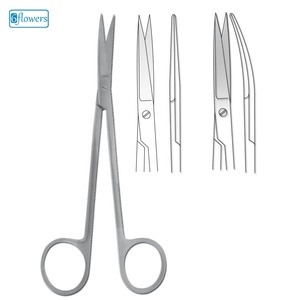 Ciseaux chirurgicaux 6flowers à pointe droite et arrondie pour la chirurgie générale, certifiés CE, instrument manuel de classe I - Product Image 1