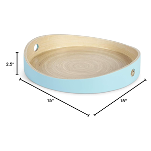Ensemble de plateaux de service en bambou filé pastel, faits à la main, pour la cuisine et la décoration intérieure, plateaux alimentaires écologiques du Vietnam en gros - Product Image 5