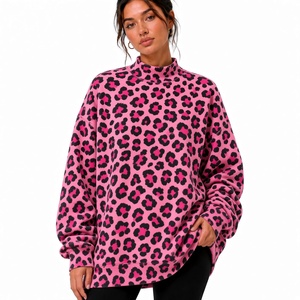 Sudadera Casual de Cuello Alto para Mujer, Azul Camuflaje, Manga Larga, Tejido Holgado, Estilo Informal para Otoño - Product Image 6