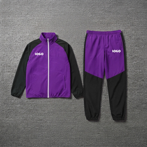 Custom Made Wholesale <b>Plus</b> <b>Size</b> Nylon Tracksuits Color Block Zip-Up Waterproof Windbreaker Jacket Baggy <b>Pants</b> <b>2</b>-<b>Piece</b> <b>Set</b> Men - Product Image 6