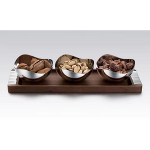 Offre Spéciale : Ensemble de 3 Bols de Service en Métal à Motif Feuille pour la Maison, les Hôtels, les Fêtes – Idéal pour Fruits Secs, Dattes, Noix – Centre de Table - Product Image 3