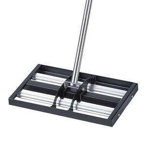 Rastrillo Nivelador de Césped Actualizado de 17" x 10" de Acero Inoxidable con Mango Ajustable de 63.4" Herramienta Resistente para Jardín - Product Image 1
