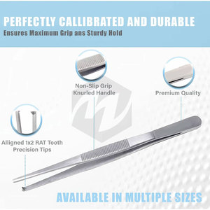 Pince à dissection premium de 4,5 pouces, à mâchoires dentées 1x2, en acier inoxydable, forceps chirurgical pour tissus, instruments médicaux - Product Image 3