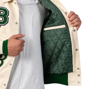 แจ็คเก็ตวินเทจสไตล์วิทยาลัยสำหรับผู้ชาย เสื้อเบสบอลแบบ Varsity กันน้ำ ระบายอากาศได้ดี รับผลิตตามแบบ OEM ขายส่งจากโรงงาน - Product Image 4