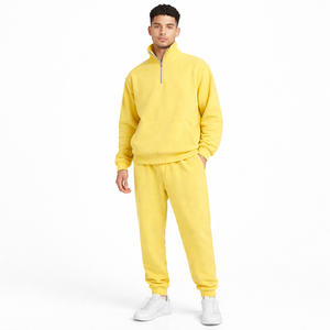 Conjunto Deportivo de Forro Polar con Capucha y Cierre de Cremallera, Estampado y Sólido, Unisex, Ecológico, Cálido, Suave, Informal, para Hombre, Ropa de Moda de Invierno, Nuevo - Product Image 4
