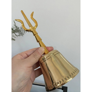 Fancy Decorative Brass Trishul Bell Metal Bell Decorative <b>Swinging</b> Bell Craft for Christmas Decoration & Home Decor Accessories - Product Image 4