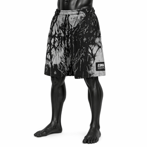 Shorts de bain imprimés pour hommes ESMA, sublimation, séchage rapide, taille élastique, décontractés, motif noir et blanc - Product Image 3