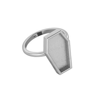 Composants de bijoux en argent sterling 925 de haute qualité, monture semi-encadrée en forme de cercueil 10x17mm pour résine et cendres - Product Image 1