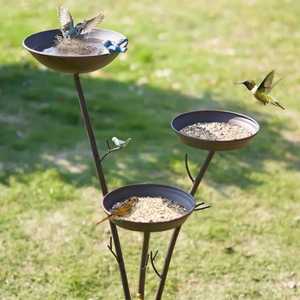 Skies Trader Mangeoire à oiseaux solaire lumineuse avec jardinière, en métal, motif colibris et lune, pour jardin extérieur, à piquer, décorative - Product Image 4