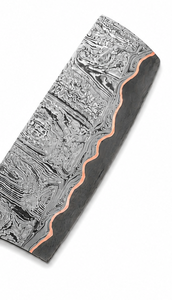 Couteau de chef de camping en acier Damas, pointe tombante, bord droit, manche en bois Wengé + résine noire, épaisseur 3 mm, DIY OEM - Product Image 2