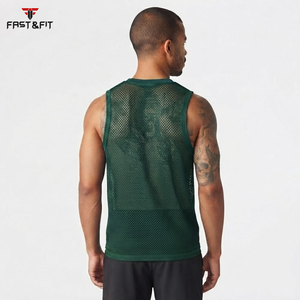 New Quality Street Style <b>Mesh</b> Tank <b>Top</b> for Men Custom 100% Polyester Quick Dry Breathable Tank <b>Top</b> For Summers Wear - Product Image 5