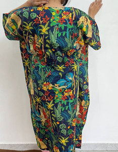 Vestido Kaftán de Algodón Transpirable para Mujer con Estampados Elegantes, Silueta Holgada y Comodidad Perfecta para el Día a Día - Product Image 5
