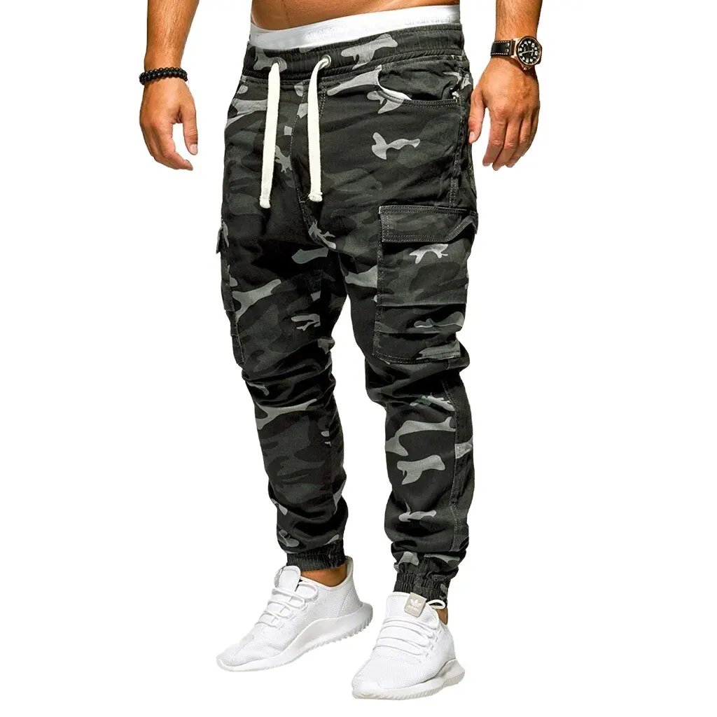 Camo Joggers Men Tooling Multi Pocket Best Quality Camo Sweat Workout Fitness Pants Trousers For Men's And Women