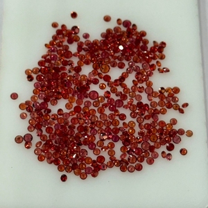 Zafiro Natural Naranja Oscuro, Corte Brillante Redondo, 2mm, Calibrado, AAAA, Tailandia, Joyería Fina, Piedra Preciosa - Product Image 5