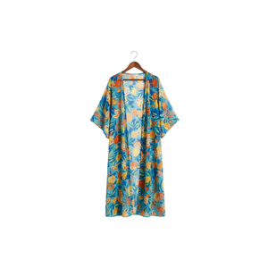 Women's Floral Embroidery V-neck Short Sleeve Loose Fit Mid Calf Length Traditional Style Daily Wear Muslim Women's <b>Kaftan</b> Wear - Product Image 3