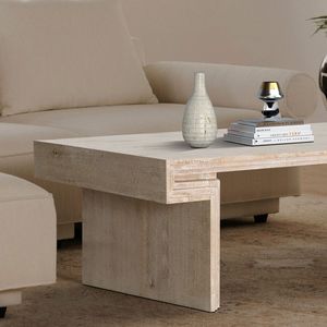 Tavolino da Caffè Americano Vintage in Legno Recuperato di Alta Qualità, Design Rettangolare a Due Livelli in Stile Industriale Rustico - Product Image 3