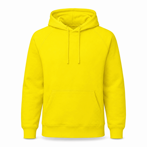 Sudadera con Capucha Premium de Color Amarillo Brillante, con Cordón Ajustable, de Felpa de Algodón Grueso, Unisex, Corte Regular, con Bolsillo, para Invierno - Product Image 1