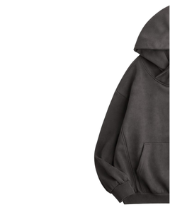 Sudadera con Capucha para Hombre, Color Gris Carbón, con Rayas Laterales en Contraste, Estilo Casual Urbano, Felpa de Algodón, Bolsillo Canguro - Product Image 3