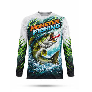 Camisetas Personalizadas al por Mayor de Manga Larga con Estampado Sublimado de Secado Rápido para Hombre - Product Image 1