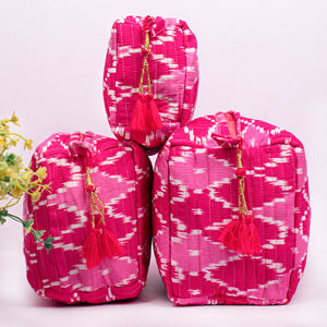 Beautiful Cotton Zippered Reusable Handmade Newest Portable Unique Design Makeup <b>Bag</b> Cosmetic Multifunction Large Organizer - Product Image 2