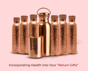 Spiritual <b>copper</b> water <b>bottle</b> for temple use meditation yoga healing <b>drinking</b> water vessel traditional design - Product Image 5