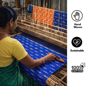 Tela Ikat Tejida a Mano Tradicional de la Herencia Cultural de la Tierra, 100% Algodón, Ecológica y Sostenible para el Hogar - Product Image 5