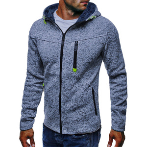 Ropa deportiva para hombre, Sudadera con capucha de Jacquard, cárdigan polar con capucha, gris claro, M - Product Image 3